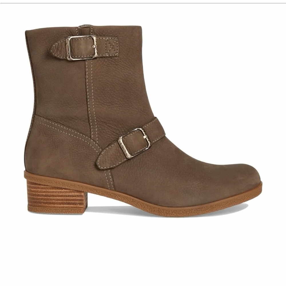Dansko Brown Leather Buckle Ankle Boots